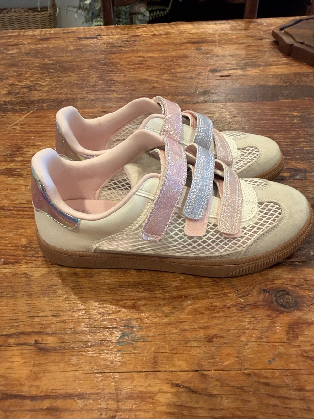 Madden NYC Walmart Kids Pink Glitter Strap Sneakers